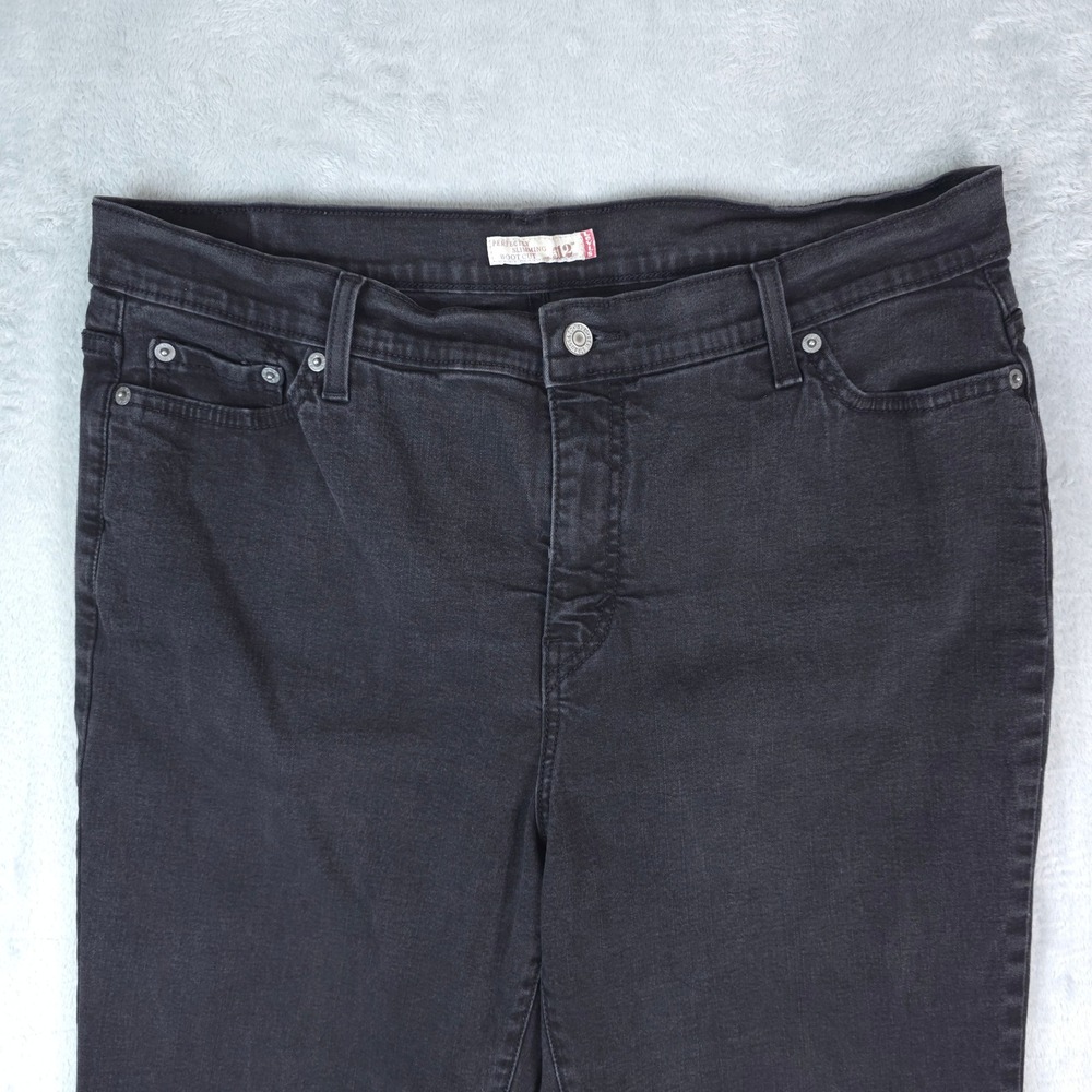 Levis 512 Jeans‎ Womens 18M Black Perfectly Slimming Boot Cut Stretch Y2K 2008 - Picture 3 of 12